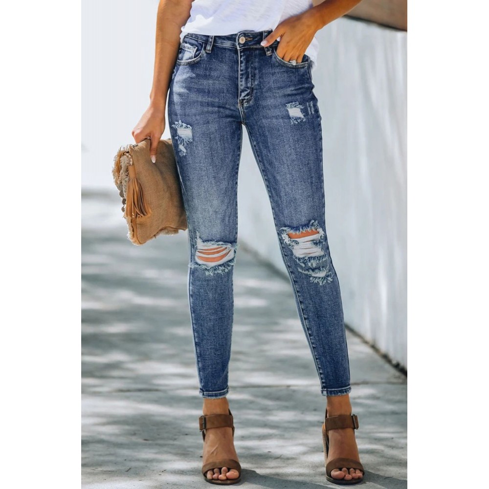 High Rise Distressed Skinny Jean High Rise Distressed Skinny Jean
