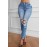 Raw Cut Frayed Hem Medium Wash Jeans