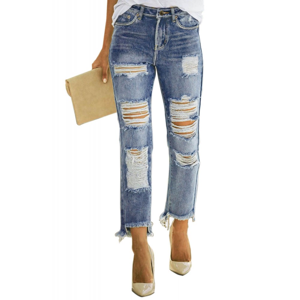 Kelce Destroyed Boyfriend Denim Kelce Destroyed Boyfriend Denim