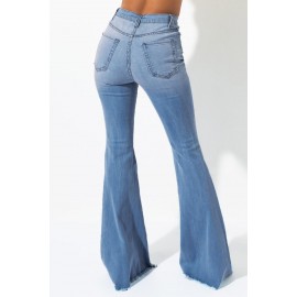 Sky Blue High Waisted Distressed Flare Jeans Sky Blue High Waisted Distressed Flare Jeans