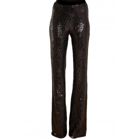 Black Eye-catching Sequin Wide Leg Pants Black Eye-catching Sequin Wide Leg Pants