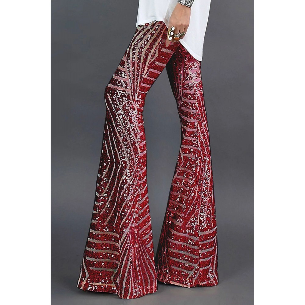 Red Sequin Wide Leg Pants Red Sequin Wide Leg Pants