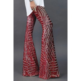 Red Sequin Wide Leg Pants Red Sequin Wide Leg Pants
