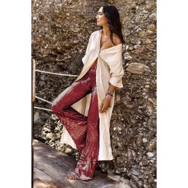 Red Sequin Wide Leg Pants Red Sequin Wide Leg Pants
