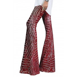 Red Sequin Wide Leg Pants Red Sequin Wide Leg Pants