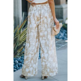 Apricot High Waisted Floral Wide Leg Pants Apricot High Waisted Floral Wide Leg Pants