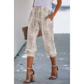 Snakeskin Print Drawstring Joggers Snakeskin Print Drawstring Joggers