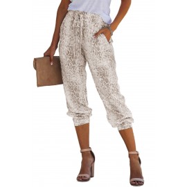 Snakeskin Print Drawstring Joggers Snakeskin Print Drawstring Joggers
