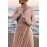 Long Sleeve Sequin Bodice Cocktail Maxi Dress